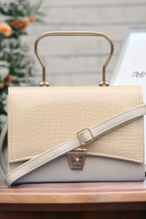 Stylish Hand Bag With Top Handle And Long Strap